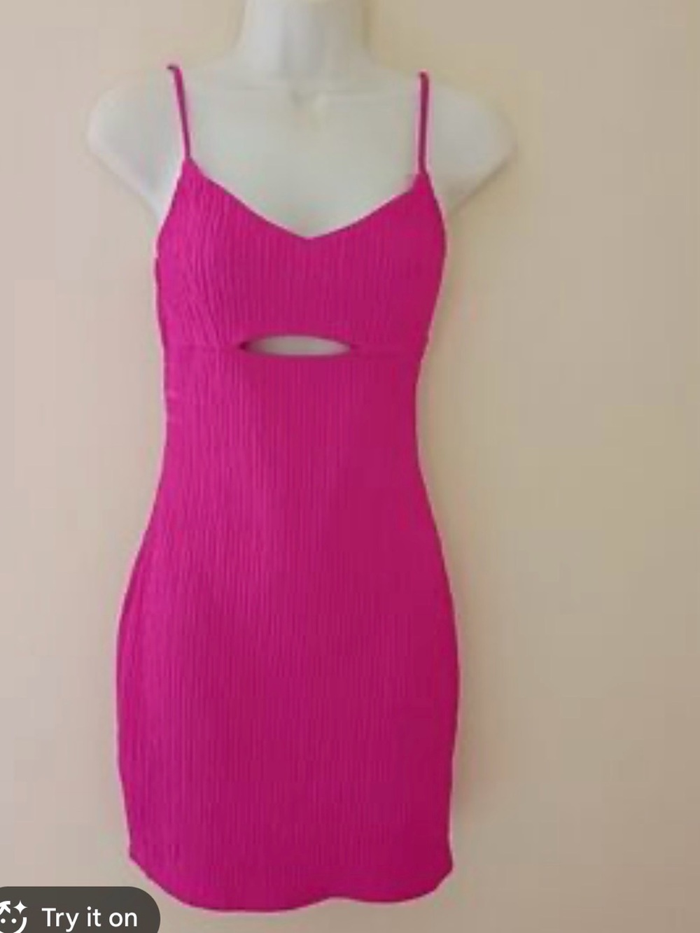 Rolla Coster Hot Pink Spaghetti Strap Mini Dress